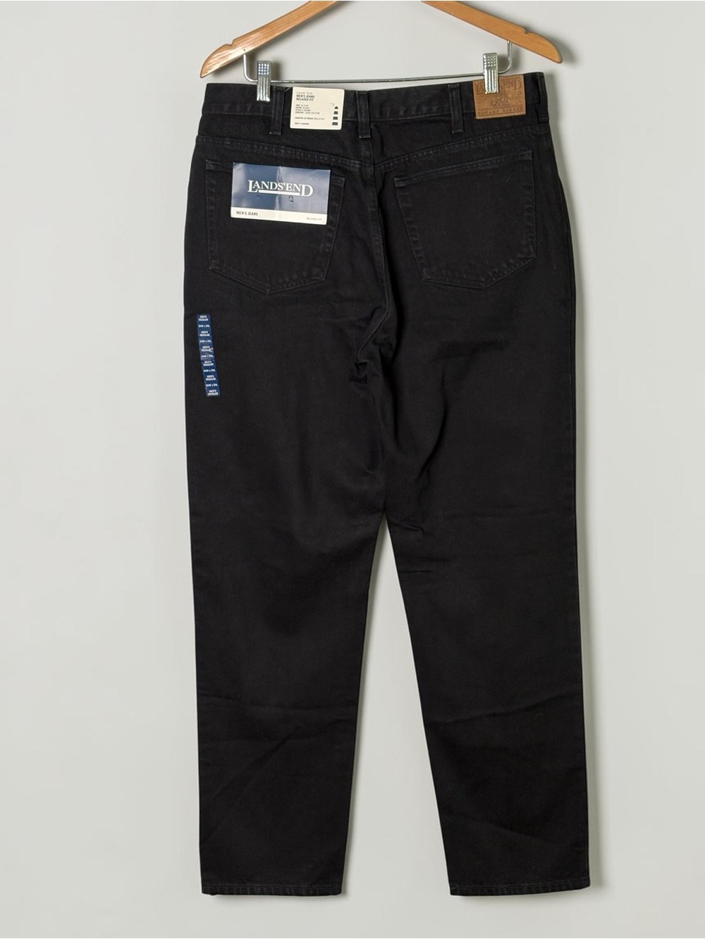 NWT VTG 90s Lands End Relaxed Fit Black Jeans 34x34 Deadstock - Picture 3 of 12